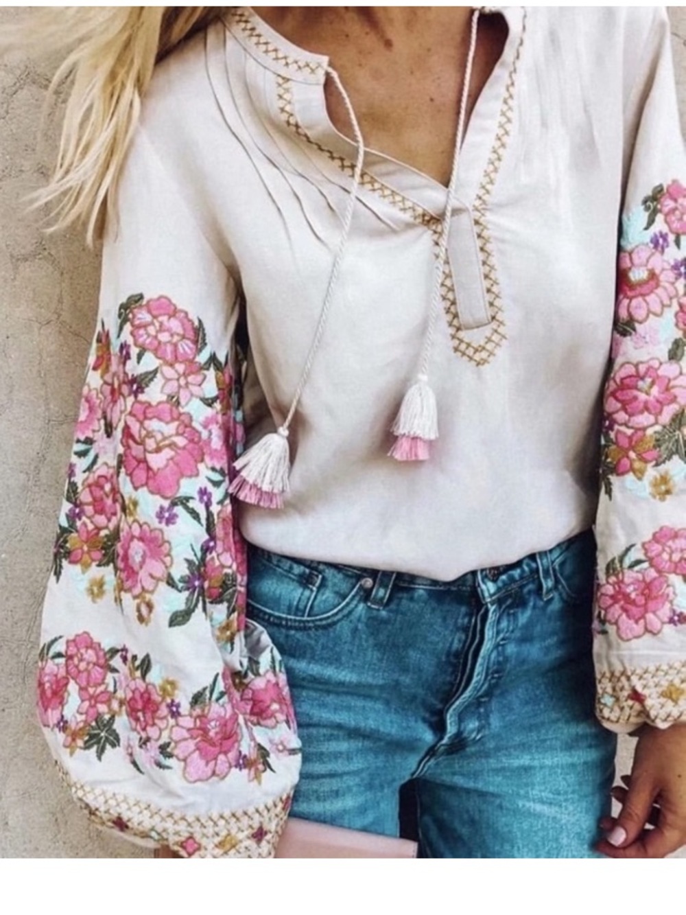 Spell Chloe Floral Embroidered Blouse